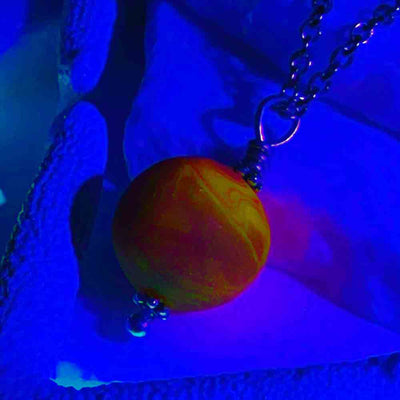 Venus UV and Yellow Sea Glass Marble Pendant | Real Sea Glass