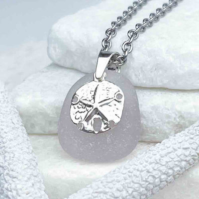 Delectable Sun Purple Sea Glass Pendant with a Sterling Silver Charm |Guaranteed Genuine Beach Gathered Sea Glass in Necklaces, Pendants, Rings, Bracelets and Anklets | 30+ Years Experience | Comes Complete with Sea Glass Guide