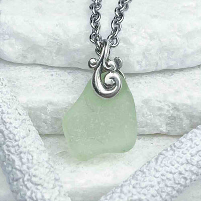 This Seafoam Sea Glass Pendant is a Delight |View the entire collection of guaranteed authentic Sea Glass! Real Sea Glass Necklaces | Bracelets | Earrings | Rings | Rare Colors Our Specialty | 30+ Years Experience