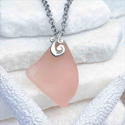 Magnificent Pink Depression Era Sea Glass Pendant |View the entire collection of guaranteed authentic Sea Glass! Real Sea Glass Necklaces | Bracelets | Earrings | Rings | Rare Colors Our Specialty | 30+ Years Experience