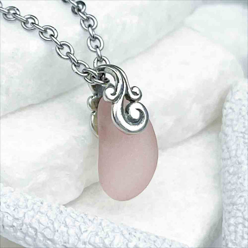 Darling Pink Jellybean Sea Glass Pendant | Real Sea Glass