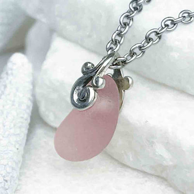 Darling Pink Jellybean Sea Glass Pendant | Real Sea Glass