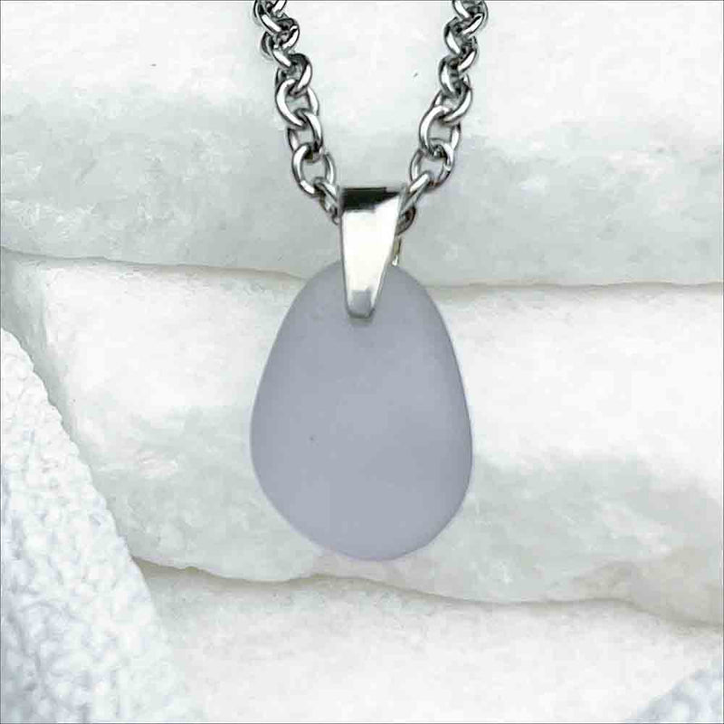 Soft Sun Purple Sea Glass Sterling Silver Pendant