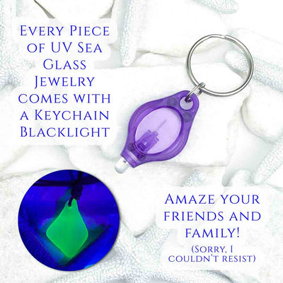 Eerie UV Sea Glass Surfside Leather Necklace | #5274