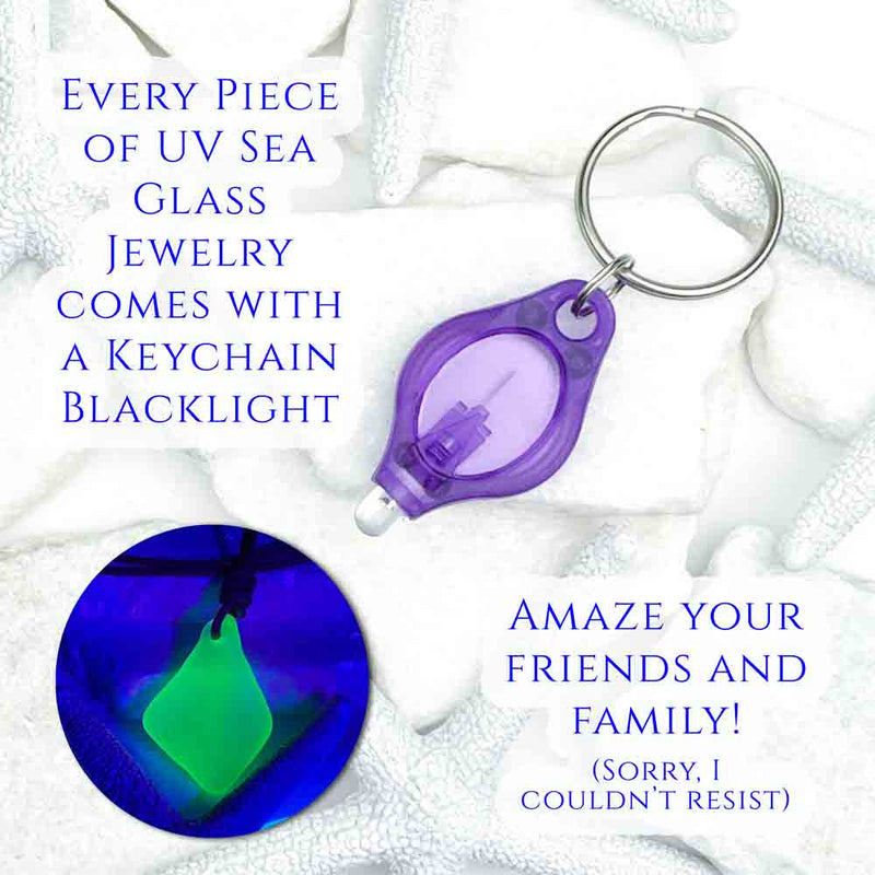 Eerie UV Sea Glass Surfside Leather Necklace | 