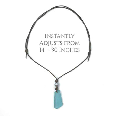 Real Sea Glass Leather Adjustable Necklace Instructions